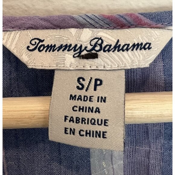Tommy Bahama Women’s Blouse Small Blue purple Metalic Striped 3/4 Sleeve Coastal - Picture 5 of 12